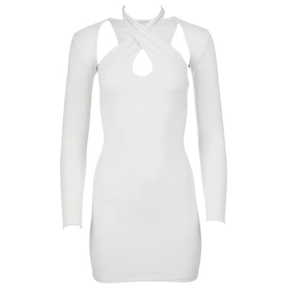 NWT SER.O.YA Lana Two Piece White Halter Mini Dress Size Small Retail $188 - Picture 5 of 7